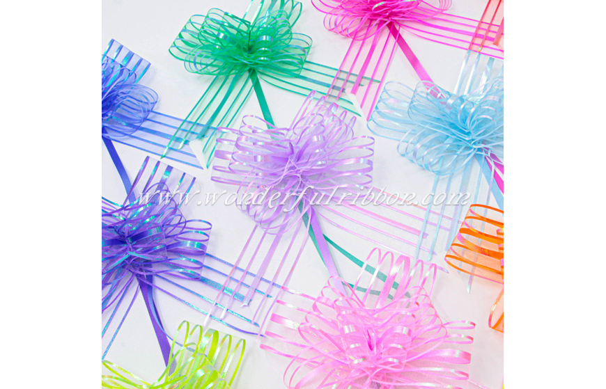 Iridescent Five-Line Organza Butterfly Pull Bow